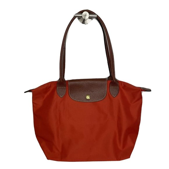 Longchamp Bags Longchamp Medium Le Pliage Nylon Tote Orange Brown